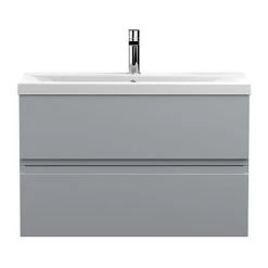 Hudson Reed Urban Satin Grey 800mm Wall Hung 2-Drawer Vanity Unit - URB206A