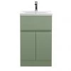 Hudson Reed Urban Satin Green 500mm Floor Standing 2-Door/Drawer Vanity Unit - URB801A