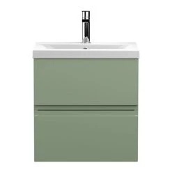 Hudson Reed Urban Satin Green 500mm Wall Hung 2-Drawer Vanity Unit - URB802A