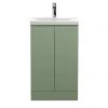 Hudson Reed Urban Satin Green 500mm Floor Standing 2-Door Vanity Unit - URB807A