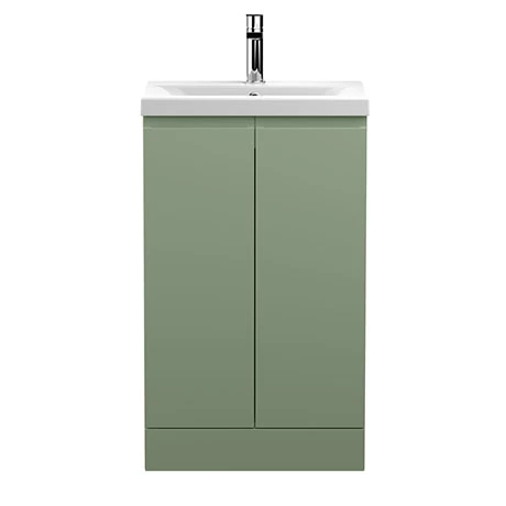 URB807A-m.jpg Hudson Reed Urban Satin Green 500mm Floor Standing 2-Door Vanity Unit - URB807A -Victorian Plumbing Shop URB807A m