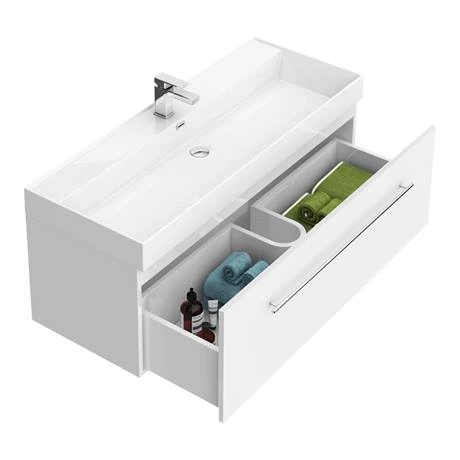 V12WWHCH_d4_460.jpg Valencia 1200 Gloss White Minimalist Wall Hung Vanity Unit with Chrome Handle -Victorian Plumbing Shop V12WWHCH d4 460