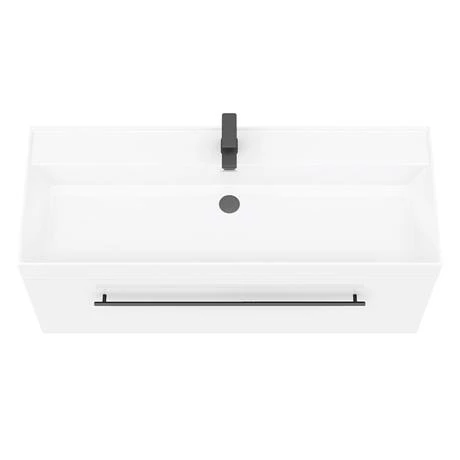 V12WWHMB-d2_460.jpg Valencia 1200 Gloss White Minimalist Wall Hung Vanity Unit with Matt Black Handle -Victorian Plumbing Shop V12WWHMB d2 460