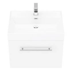 Valencia 600 Gloss White Minimalist Wall Hung Vanity Unit with Chrome Handle 4 Valencia 600 Gloss White Minimalist Wall Hung Vanity Unit with Chrome Handle -Victorian Plumbing Shop V6WWHCH d4 460