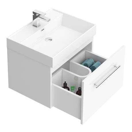 V6WWHCH_d5_460.jpg Valencia 600 Gloss White Minimalist Wall Hung Vanity Unit with Chrome Handle -Victorian Plumbing Shop V6WWHCH d5 460