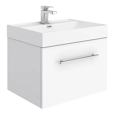 V6WWHCH_p.jpg Valencia 600 Gloss White Minimalist Wall Hung Vanity Unit with Chrome Handle -Victorian Plumbing Shop V6WWHCH p