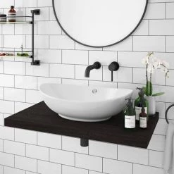 Venice Floating Basin Shelf (Dark Oak - 800mm Wide) -Victorian Plumbing Shop V8DKSLF D2 460