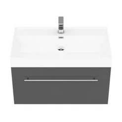 Valencia 800 Gloss Grey Minimalist Wall Hung Vanity Unit with Chrome Handle -Victorian Plumbing Shop V8GWHCH d2 460