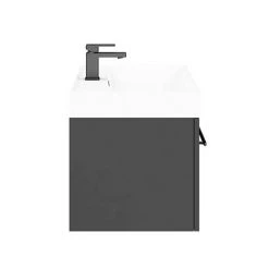 Valencia 800 Gloss Grey Minimalist Wall Hung Vanity Unit with Matt Black Handle -Victorian Plumbing Shop V8GWHMB n d5 460