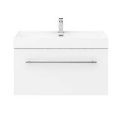 Valencia 800 Gloss White Minimalist Wall Hung Vanity Unit with Chrome Handle 4 Valencia 800 Gloss White Minimalist Wall Hung Vanity Unit with Chrome Handle -Victorian Plumbing Shop V8WWHCH D4 460