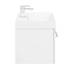 Valencia 800 Gloss White Minimalist Wall Hung Vanity Unit with Chrome Handle 5 Valencia 800 Gloss White Minimalist Wall Hung Vanity Unit with Chrome Handle -Victorian Plumbing Shop V8WWHCH D5 460