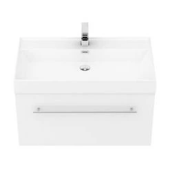 Valencia 800 Gloss White Minimalist Wall Hung Vanity Unit with Chrome Handle 2 Valencia 800 Gloss White Minimalist Wall Hung Vanity Unit with Chrome Handle -Victorian Plumbing Shop V8WWHCH d2 460