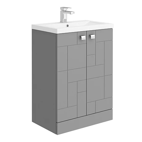VAFS600GRY_n_p.jpg Venice Abstract 600mm Grey Vanity Unit - Floor Standing 2 Door Unit with Chrome Square Drop Handles -Victorian Plumbing Shop VAFS600GRY n p