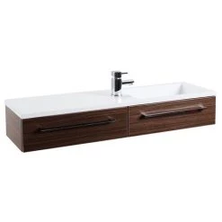 995mm Walnut Wall Hung 1-Drawer Unit with Basin -Victorian Plumbing Shop VAL995WL d2 460