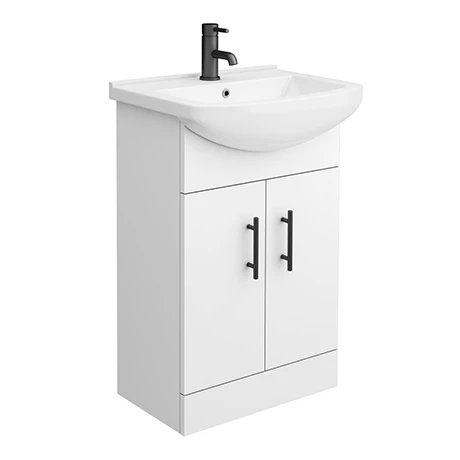 VB550-n-p.jpg Venice 560 Gloss White Vanity with Matt Black Handles (Unit Depth 300mm) -Victorian Plumbing Shop VB550 n p