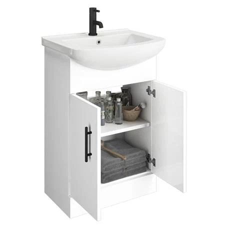 VB550_d4_460.jpg Venice 560 Gloss White Vanity with Matt Black Handles (Unit Depth 300mm) -Victorian Plumbing Shop VB550 d4 460