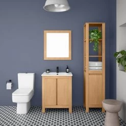 Valencia Naturale Oak Effect Vanity Unit - 650mm Wide 3 Valencia Naturale Oak Effect Vanity Unit - 650mm Wide -Victorian Plumbing Shop VNAT65OAK d4a 460