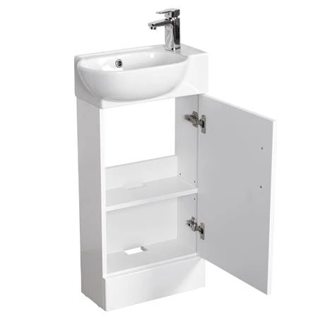VPFSGW45_d2_460-1.jpg Valencia Perla Floor Standing Vanity incl. Matt Black Handle (Gloss White - 450mm Wide) -Victorian Plumbing Shop VPFSGW45 d2 460 1