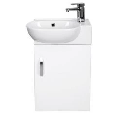 Valencia Perla Wall Hung Cloakroom Vanity (Gloss White - 450mm Wide) -Victorian Plumbing Shop VPWHGW45 d5 460
