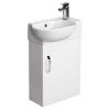 Valencia Perla Wall Hung Cloakroom Vanity (Gloss White - 450mm Wide)