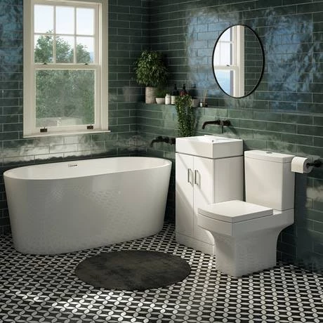 VTFW450-0TH_d3_460-1.jpg Nova Vanity 0TH Sink With Cabinet - 450mm Modern High Gloss White -Victorian Plumbing Shop VTFW450 0TH d3 460 1