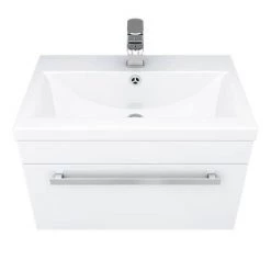 Nuie 600 x 400mm Wall Mounted Mid Edge Basin & Cabinet - Gloss White - VTWE600 2 Nuie 600 x 400mm Wall Mounted Mid Edge Basin & Cabinet - Gloss White - VTWE600 -Victorian Plumbing Shop VTWE600 D3 460