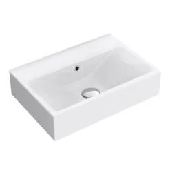 Nova Wall Mounted 0TH Vanity - 450mm Gloss White (Flat Packed) -Victorian Plumbing Shop VTWW450 0TH n d2 460 1