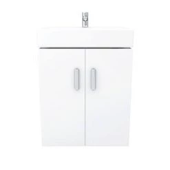 Nova Wall Mounted Vanity - 450mm Gloss White (Flat Packed) 2 Nova Wall Mounted Vanity - 450mm Gloss White (Flat Packed) -Victorian Plumbing Shop VTWW450 D5 460 1