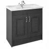 York Traditional Dark Grey Bathroom Basin Unit (1020 x 470mm) - 1 Tap Hole