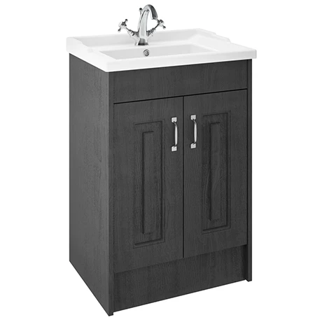 Y6DGRY_p.jpg York Traditional Dark Grey Bathroom Basin Unit (620 x 470mm) -Victorian Plumbing Shop Y6DGRY p